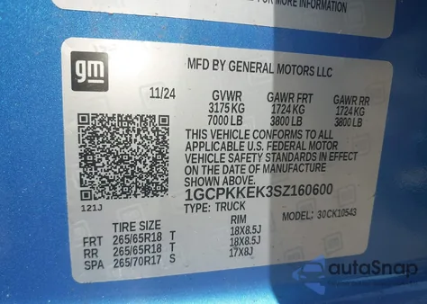 2025 Chevrolet Silverado 1500 4Wd Short Bed Lt With 2Fl from USA, damaged, VIN 1GCPKKEK3SZ160600